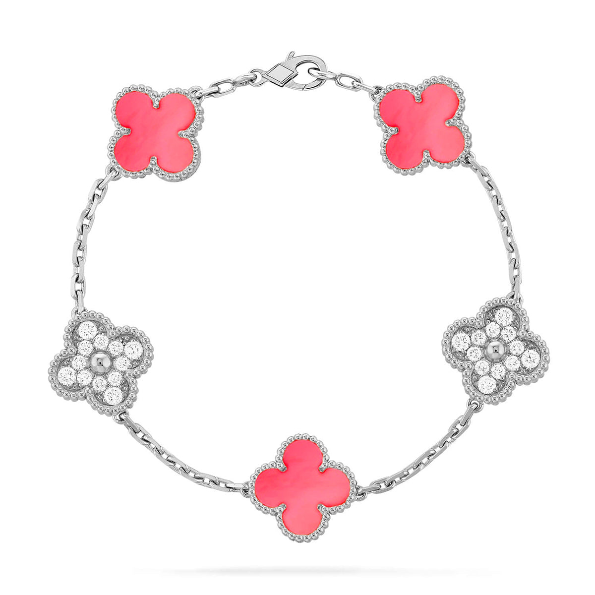 [⭐Maelin] CLOVER 5 MOTIFS  PINK MOP BRACELET COLLECTION