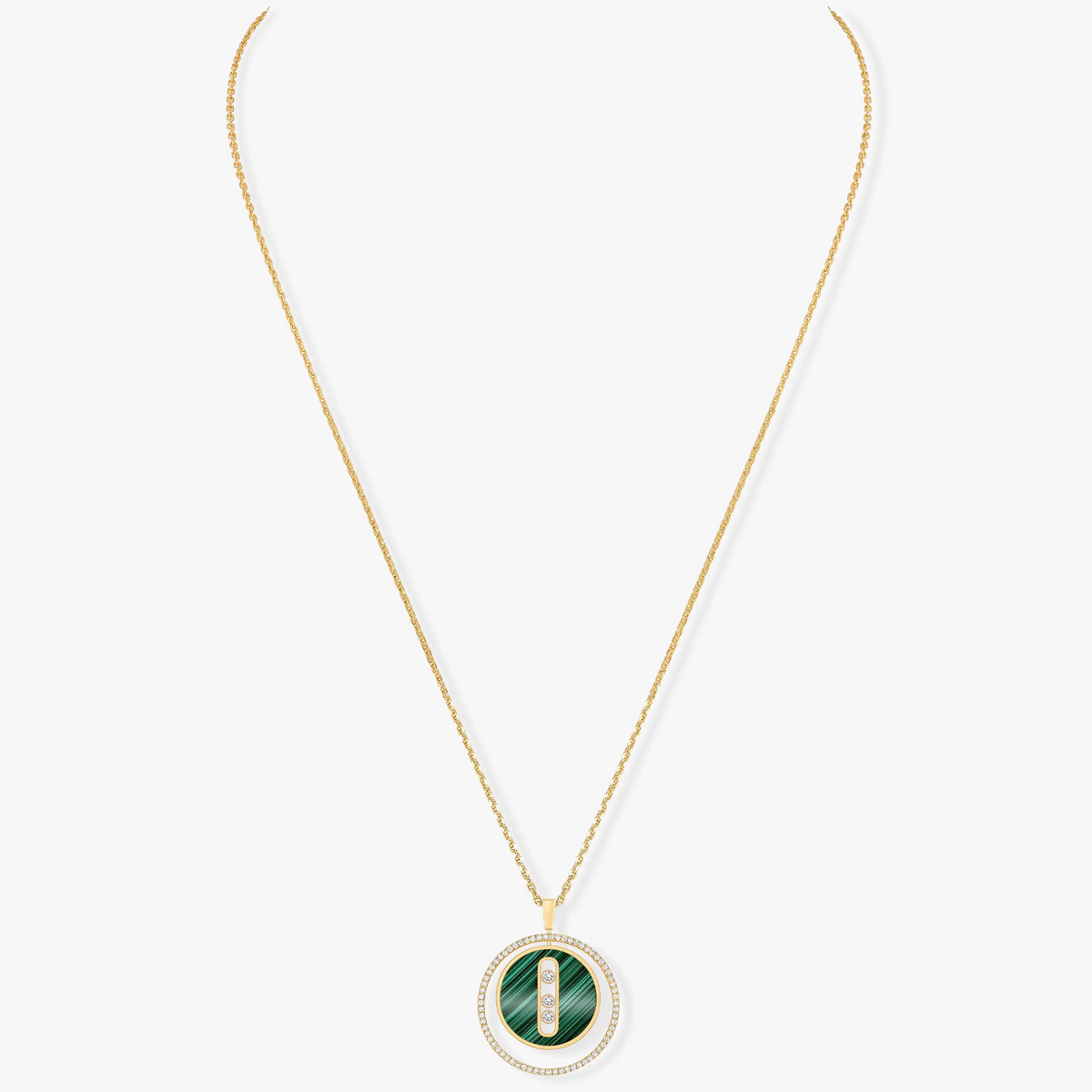 [⭐Maelin]Demo MOVE 3 DIAMOND MALACHITE GOLD DIAMOND NECKLACE