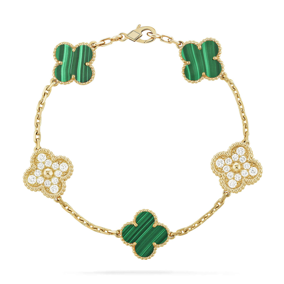 [⭐Maelin] CLOVER 5 MOTIF MALACHITE BRACELET COLLECTION