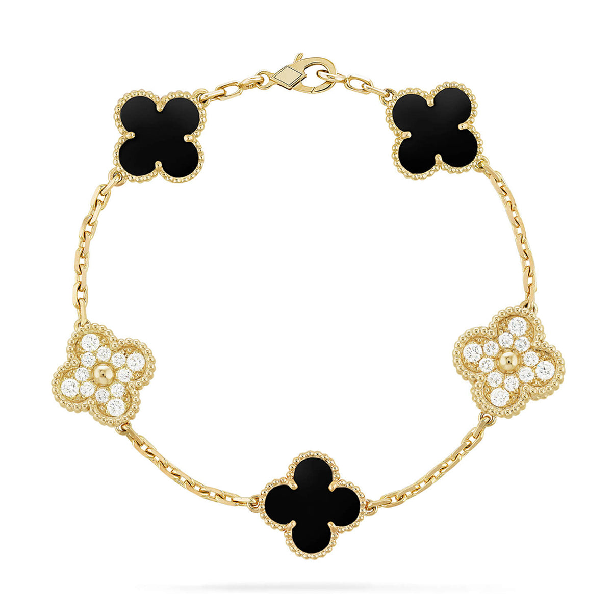 [⭐Maelin] CLOVER 5 MOTIF ONYXS BRACELET COLLECTION