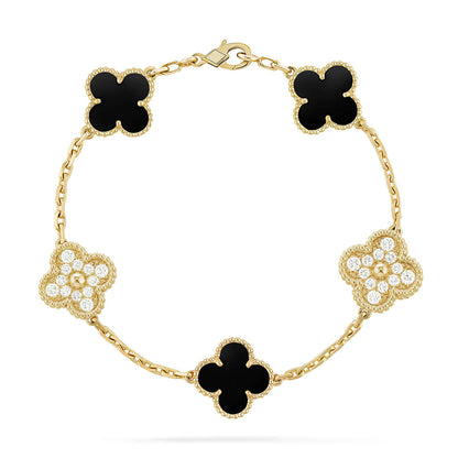 [⭐Maelin] CLOVER 5 MOTIF ONYXS BRACELET COLLECTION