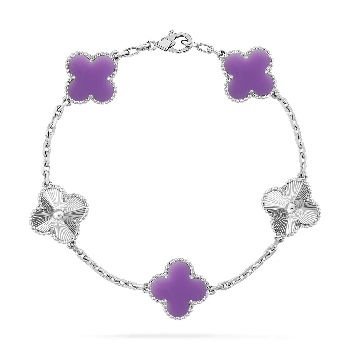 [⭐Maelin]CLOVER 5 MOTIF LIGHT PURPLE BRACELET COLLECTION