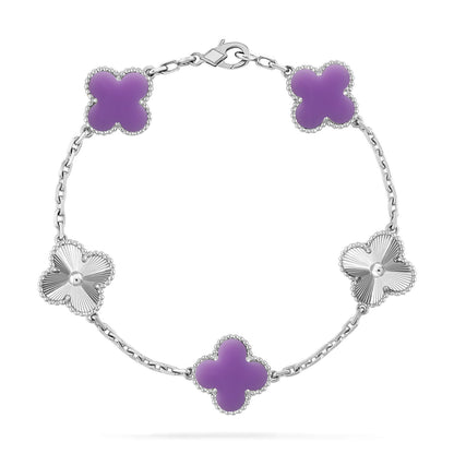 [⭐Maelin]CLOVER 5 MOTIF LIGHT PURPLE BRACELET COLLECTION
