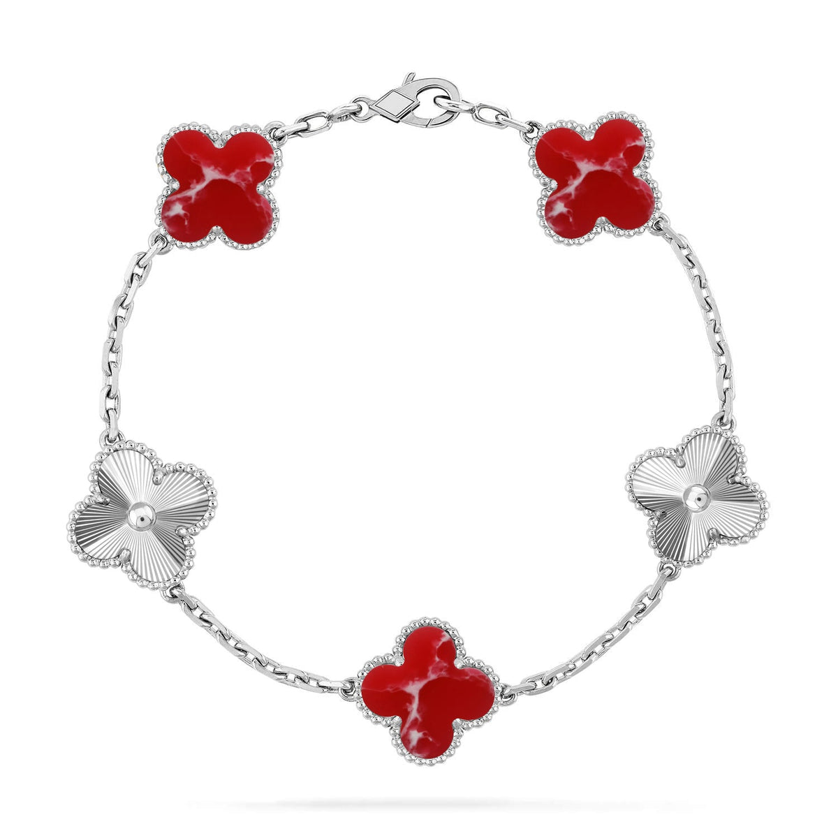 [⭐Maelin]CLOVER 5 MOTIF RED PATTERN BRACELET COLLECTION