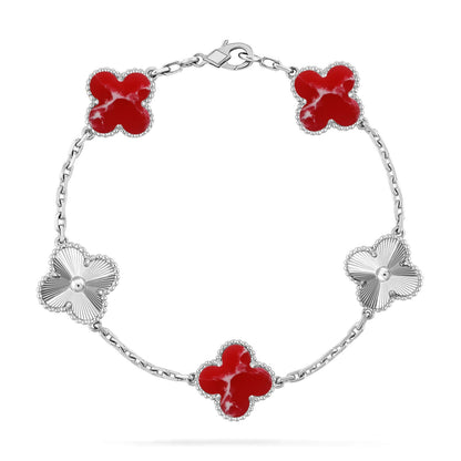[⭐Maelin]CLOVER 5 MOTIF RED PATTERN BRACELET COLLECTION