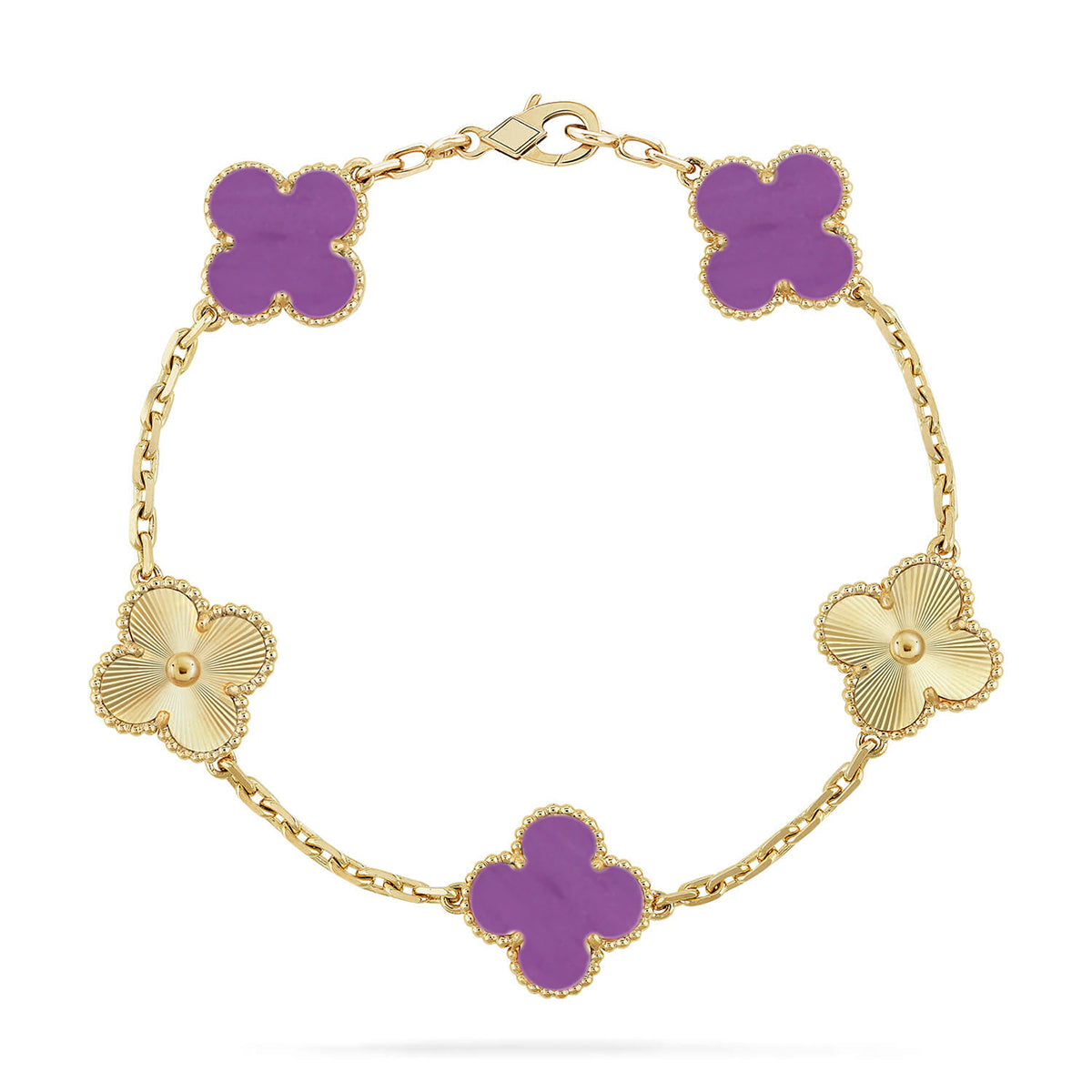 [⭐Maelin] CLOVER 5 MOTIF VIOLET BRACELET COLLECTION