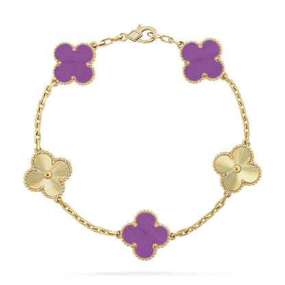 [⭐Maelin] CLOVER 5 MOTIF VIOLET BRACELET COLLECTION