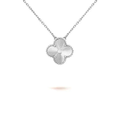 [⭐Maelin]CLOVER  15MM DIAMOND LASER NECKLACE SILVER