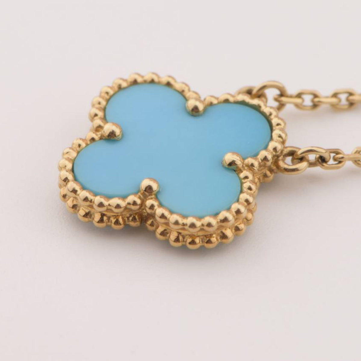 [⭐Maelin]CLOVER 15MM VINTAGE TURQUOISE NECKLACE