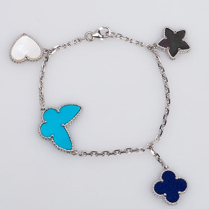 [⭐Maelin]LUCKY SPRING SILVER BRACELET 4 MOTIF