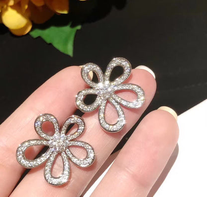 [⭐Maelin]FLOWERLACE EARRINGS FULL DIAMONDS