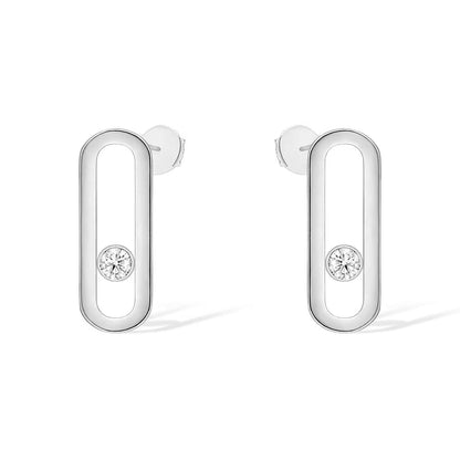 [⭐Maelin]MOVE UNO SMALL 1 DIAMOND EARRINGS
