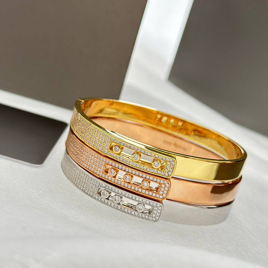 [⭐Maelin]Move Noa Rose Gold Pavé Diamond Bangle Bracelet