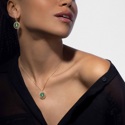 [⭐Maelin]Demo MOVE 1 DIAMOND MALACHITE GOLD DIAMOND NECKLACE