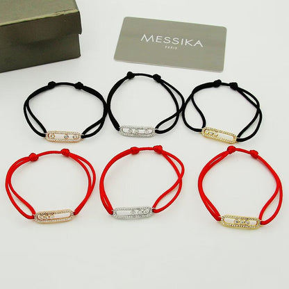 [⭐Maelin]Messika Care(s) pink cord pavé bracelet