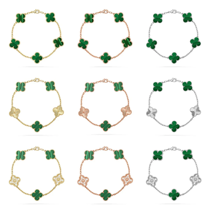 [⭐Maelin] CLOVER 5 MOTIF MALACHITE BRACELET COLLECTION