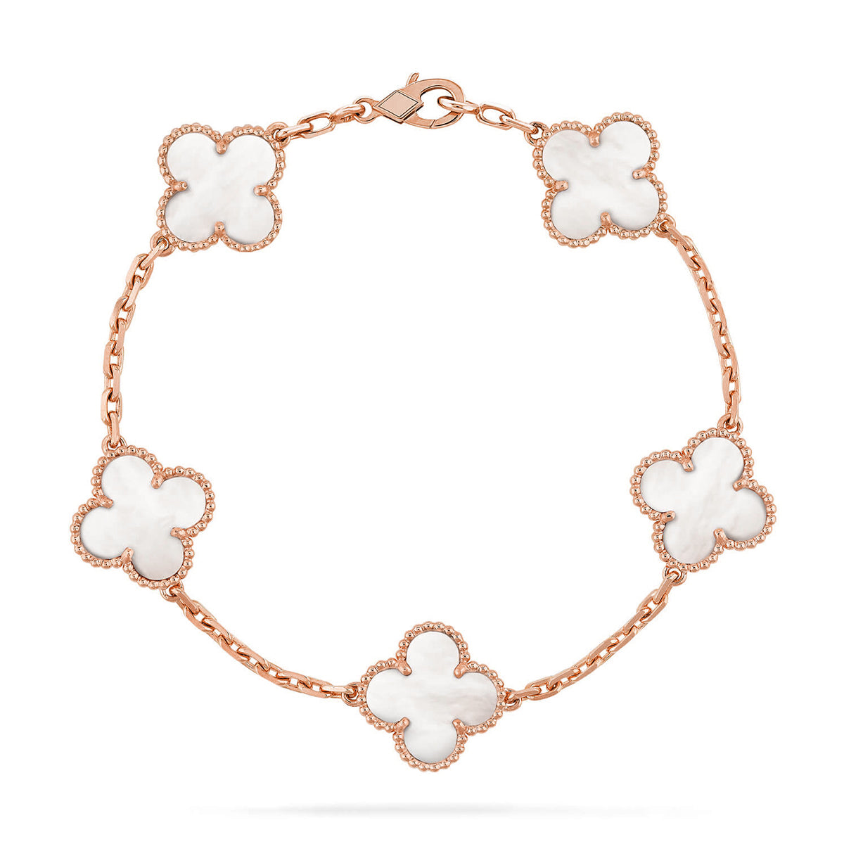 [⭐Maelin]CLOVER WHITE PEARL MOP 5 MOTIF BRACELET COLLECTION