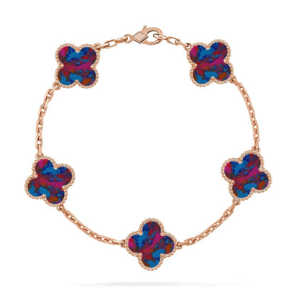 [⭐Maelin]CLOVER 5 MOTIF COLOR GEMSTONES BRACELET COLLECTION