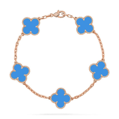 [⭐Maelin] CLOVER 5 MOTIF BLUE AGATE BRACELET COLLECTION