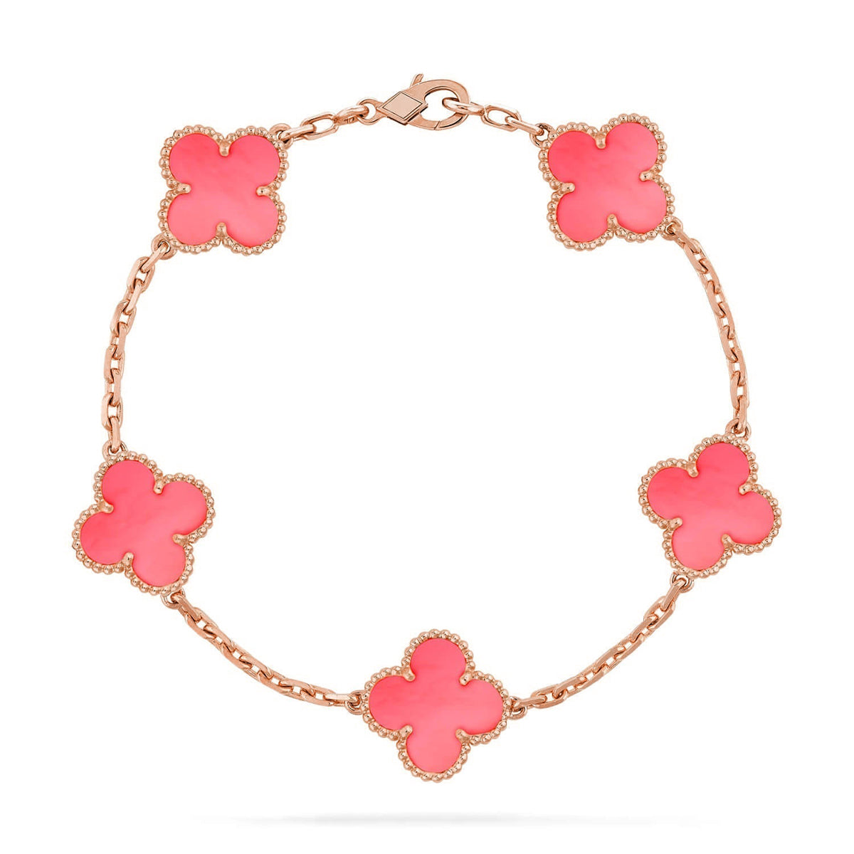 [⭐Maelin] CLOVER 5 MOTIFS  PINK MOP BRACELET COLLECTION