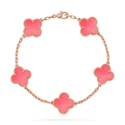 [⭐Maelin] CLOVER 5 MOTIFS  PINK MOP BRACELET COLLECTION