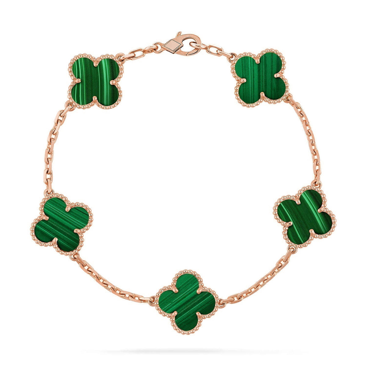 [⭐Maelin] CLOVER 5 MOTIF MALACHITE BRACELET COLLECTION
