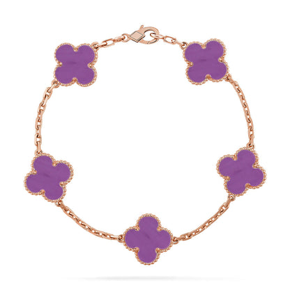 [⭐Maelin] CLOVER 5 MOTIF VIOLET BRACELET COLLECTION