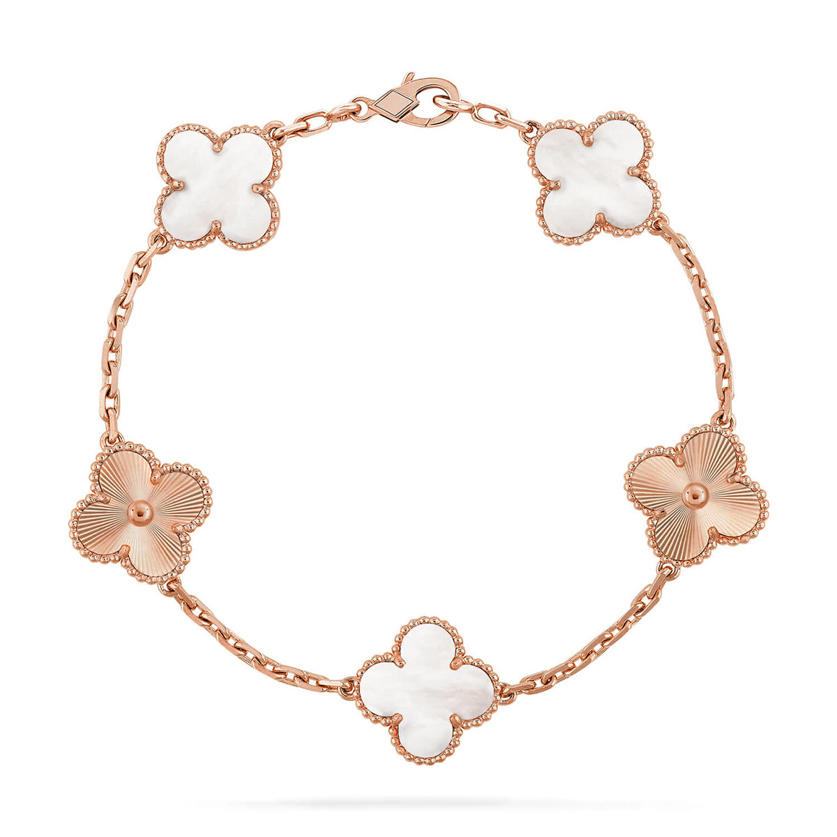 [⭐Maelin]CLOVER WHITE PEARL MOP 5 MOTIF BRACELET COLLECTION