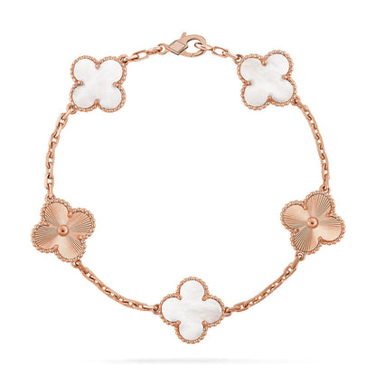 [⭐Maelin]CLOVER WHITE PEARL MOP 5 MOTIF BRACELET COLLECTION