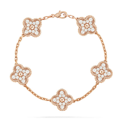 [⭐Maelin] CLOVER 5 MOTIF FULL DIAMOND BRACELET COLLECTION