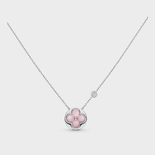 [⭐Maelin]SUN MOTIF PINK MOP SILVER BRACELET