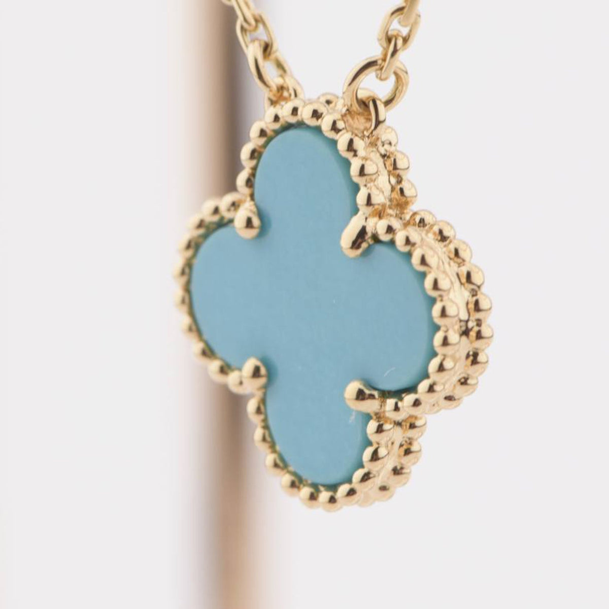 [⭐Maelin]CLOVER 15MM VINTAGE TURQUOISE NECKLACE