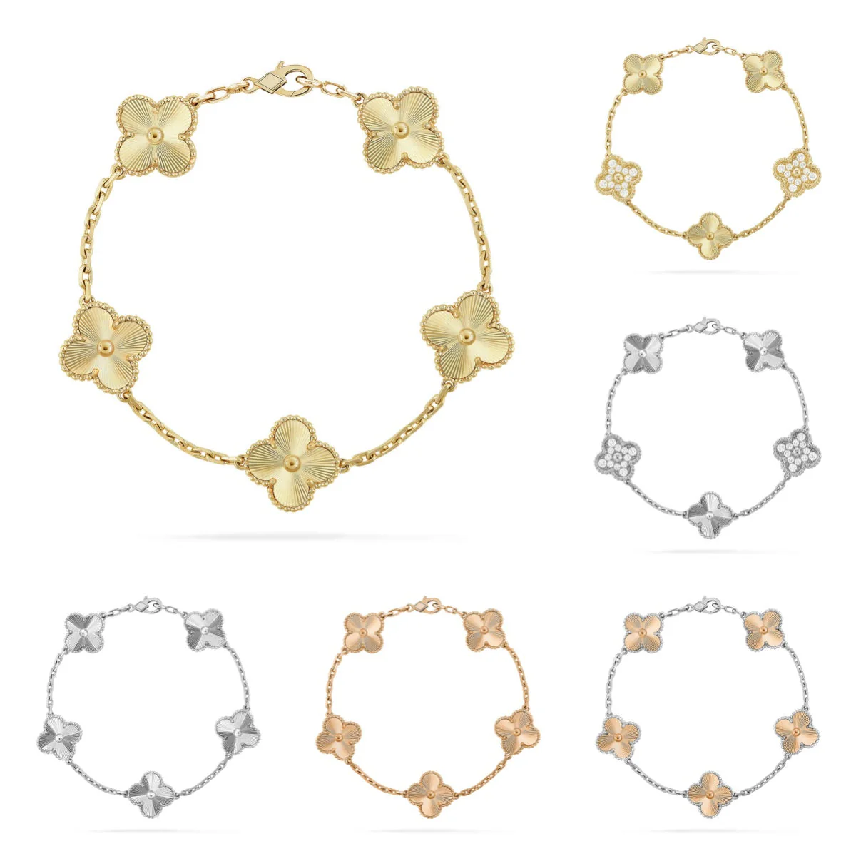 [⭐Maelin] CLOVER 5 MOTIF LASER BRACELET COLLECTION