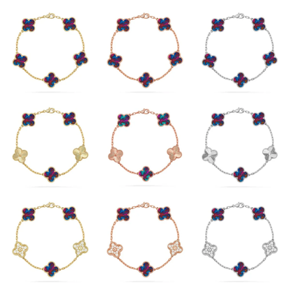 [⭐Maelin]CLOVER 5 MOTIF COLOR GEMSTONES BRACELET COLLECTION