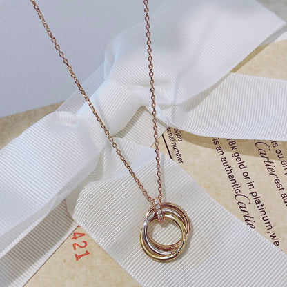 [⭐Maelin]TRINITY NECKLACE GOLD  DIAMONDS