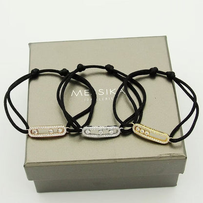 [⭐Maelin]Messika Care(s) pink cord pavé bracelet