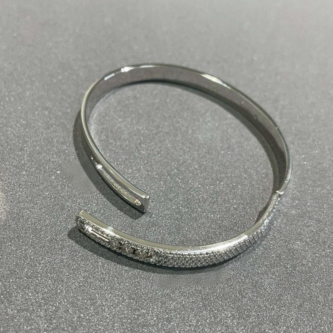 [⭐Maelin]Move Noa Rose Gold Pavé Diamond Bangle Bracelet