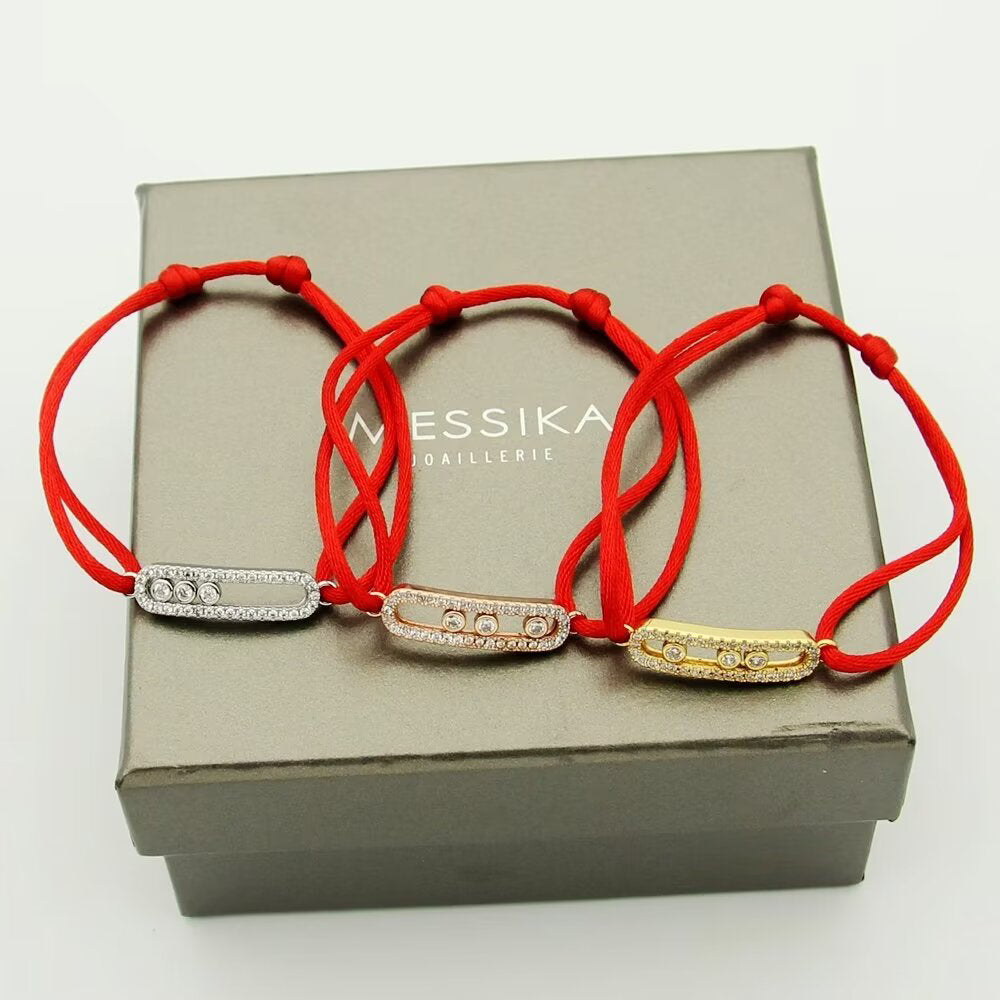 [⭐Maelin]Messika Care(s) pink cord pavé bracelet