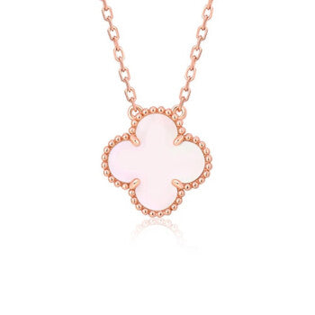 [⭐Maelin]CLOVER 15MM PINK MOTHER-OF-PEARL SINGLE FLOWER NECKLACE
