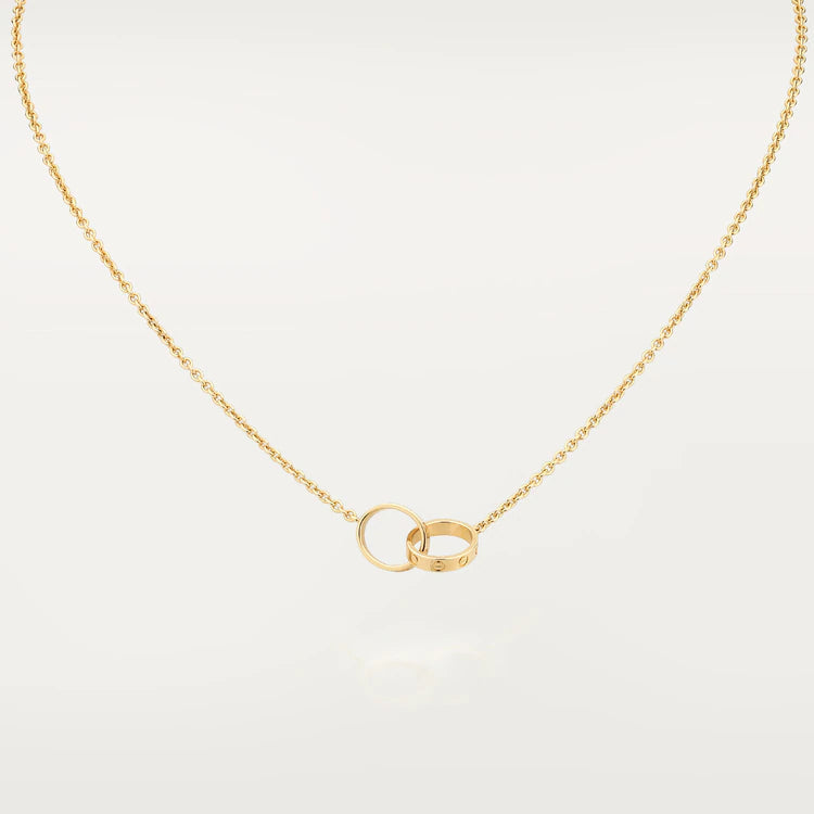 [⭐Maelin]LOVE NECKLACE DOUBLE RING GOLD