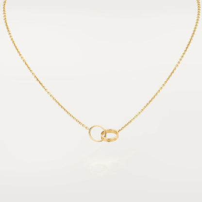 [⭐Maelin]LOVE NECKLACE DOUBLE RING GOLD