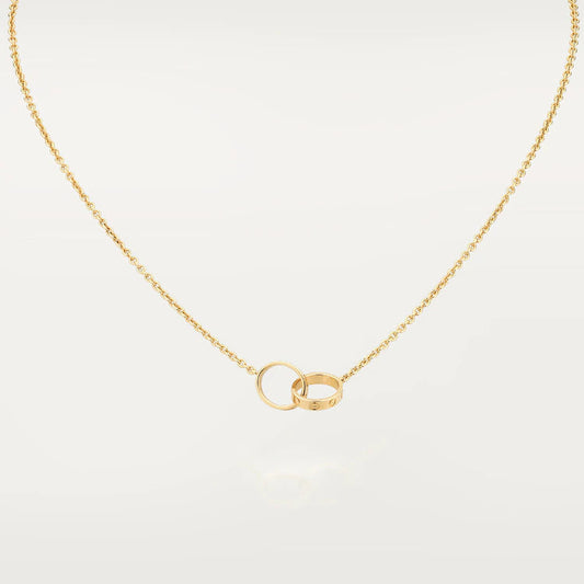 [⭐Maelin]LOVE NECKLACE DOUBLE RING GOLD