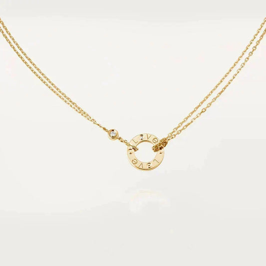 [⭐Maelin]LOVE NECKLACE 16MM 2 DIAMONDS