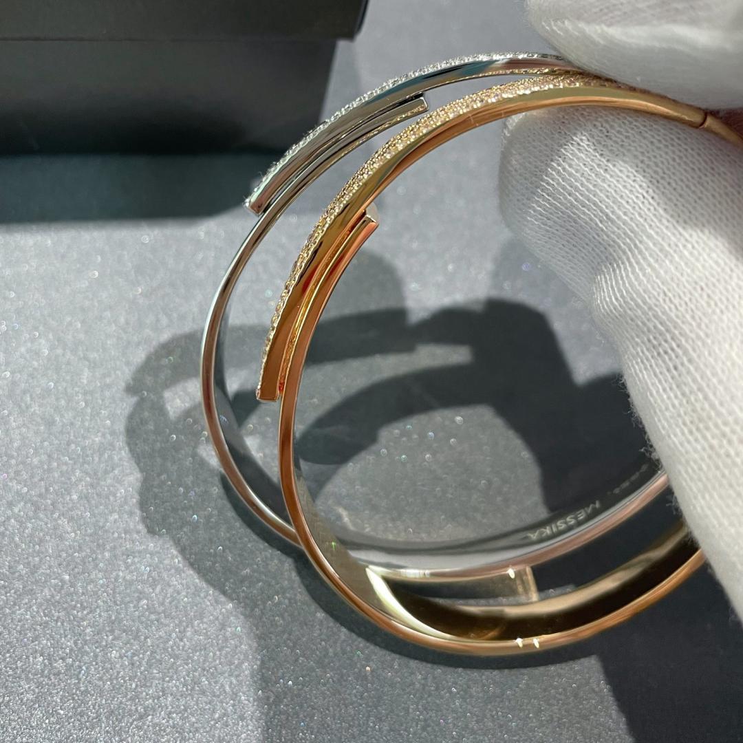 [⭐Maelin]Move Noa Rose Gold Pavé Diamond Bangle Bracelet