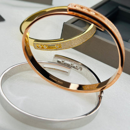 [⭐Maelin]Move Noa Rose Gold Pavé Diamond Bangle Bracelet