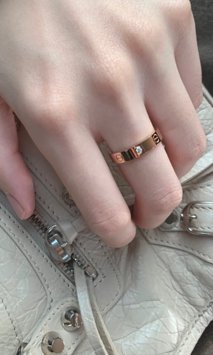 [⭐Maelin]LOVE RING 4MM 1 DIAMOND