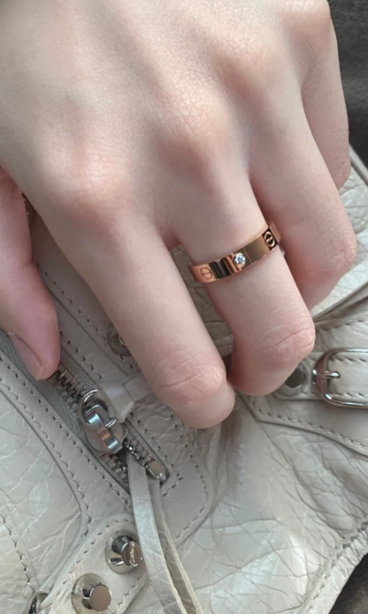[⭐Maelin]LOVE RING 4MM 1 DIAMOND