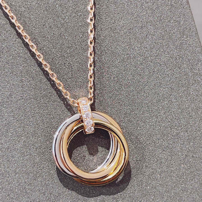 [⭐Maelin]TRINITY NECKLACE GOLD  DIAMONDS