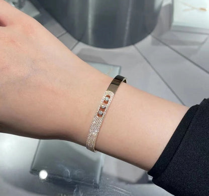 [⭐Maelin]Move Noa Rose Gold Pavé Diamond Bangle Bracelet