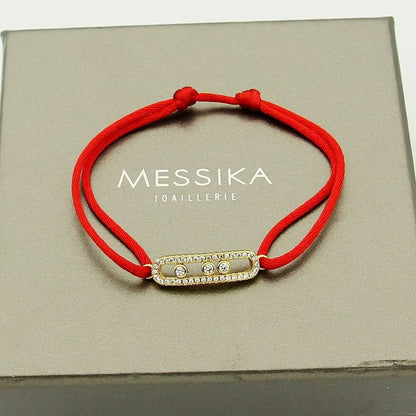 [⭐Maelin]Messika Care(s) pink cord pavé bracelet